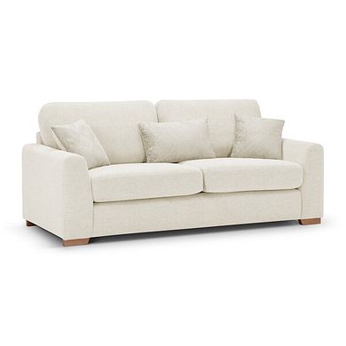 Ludlow 3 Seater Sofa in Ceriale Cream Fabric with Oyster Scatter Cushions