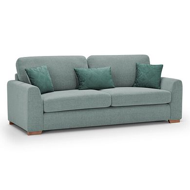 Ludlow 4 Seater Sofa in Ceriale Aqua Fabric with Forest Scatter Cushions