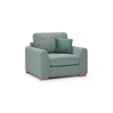 Ludlow Armchair in Ceriale Aqua Fabric with Forest Scatter Cushion