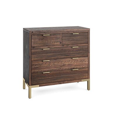 Madison Solid Hardwood and Metal 2+3 Chest of Drawers