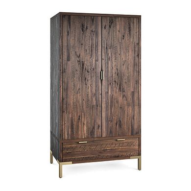 Madison Solid Hardwood and Metal Double Wardrobe