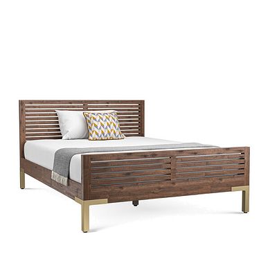 Madison  Solid Hardwood and Metal King-Size Bed