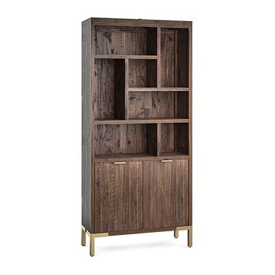Madison Solid Hardwood and Metal Tall Bookcase