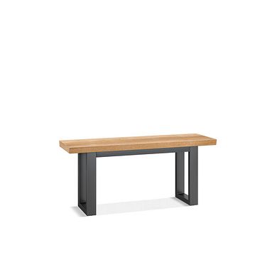 Maine Natural Solid Oak & Metal Bench 100cm