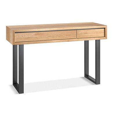 Maine Natural Solid Oak & Metal Desk