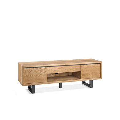 Maine Natural Solid Oak & Metal Extra Large TV Unit