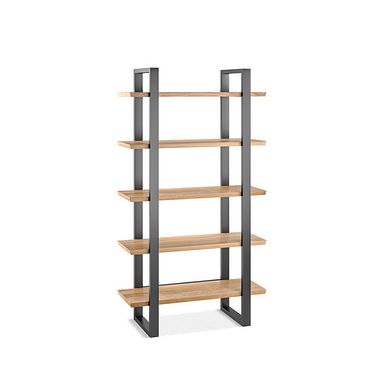 Maine Natural Solid Oak & Metal Open Bookcase