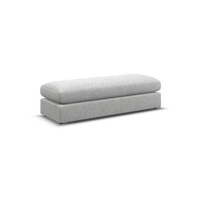 Malvern Large Fender Footstool in Silver fabric