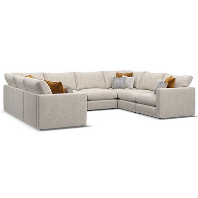 Malvern Large U-Shape Modular Corner Sofa in Beige fabric - Group 11