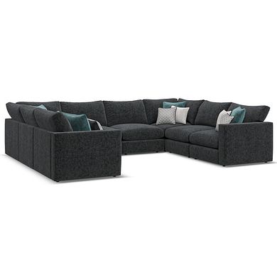 Malvern Large U-Shape Modular Corner Sofa in Charcoal fabric - Group 11