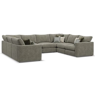 Malvern Large U-Shape Modular Corner Sofa in Olive Green fabric - Group 11