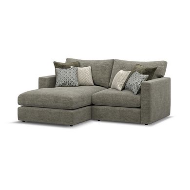Malvern Modular 2 Seater Left Hand Compact Chaise Sofa in Olive Green fabric - Group 12