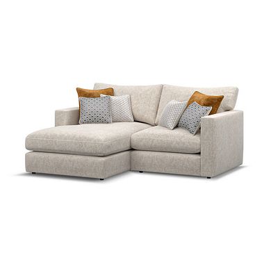 Malvern Modular 2 Seater Left Hand Compact Chaise Sofa in Beige fabric - Group 12