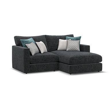 Malvern Modular 2 Seater Right Hand Compact Chaise Sofa in Charcoal fabric - Group 13