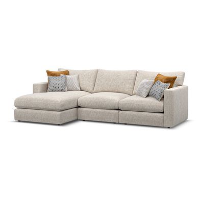 Malvern Modular 3 Seater Left Hand Chaise Sofa in Beige fabric - Group 14