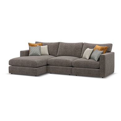 Malvern Modular 3 Seater Left Hand Chaise Sofa in Brown fabric - Group 14