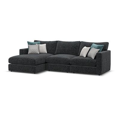 Malvern Modular 3 Seater Left Hand Chaise Sofa in Charcoal fabric - Group 14