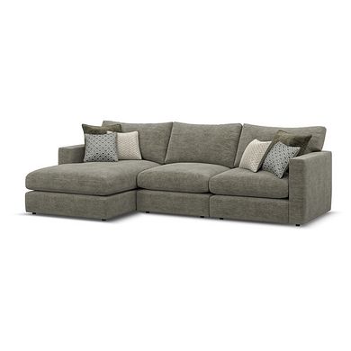 Malvern Modular 3 Seater Left Hand Chaise Sofa in Olive Green fabric - Group 14