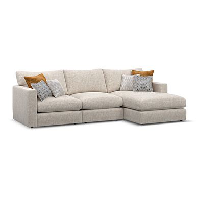 Malvern Modular 3 Seater Right Hand Chaise Sofa in Beige fabric - Group 15