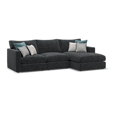 Malvern Modular 3 Seater Right Hand Chaise Sofa in Charcoal fabric - Group 15