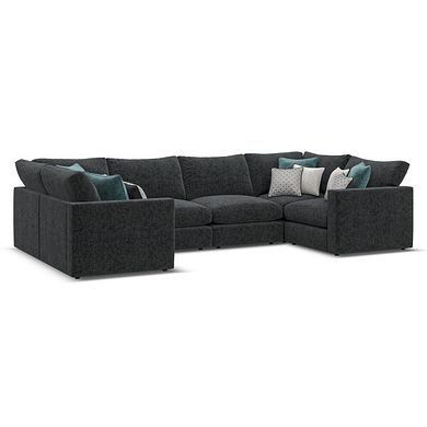 Malvern Small U-Shape Modular Corner Sofa in Charcoal fabric - Group 10