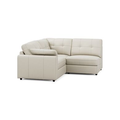 Marley 3 Seat Left Hand Modular Corner Sofa in Oslo Bone China Leather - Group 6