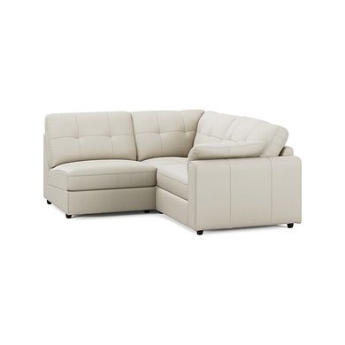 Marley 3 Seat Right Hand Modular Corner Sofa in Oslo Bone China Leather - Group 7