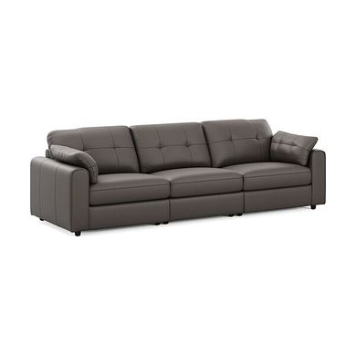 Marley 3 Seater Modular Sofa in Oslo Elephant Grey Leather - Group 9