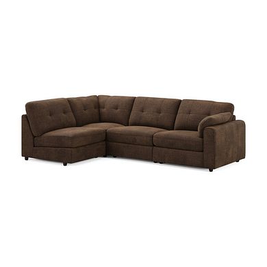 Marley 4 Seat Left Hand Modular Corner Sofa in Lila Chocolate Fabric - Group 4