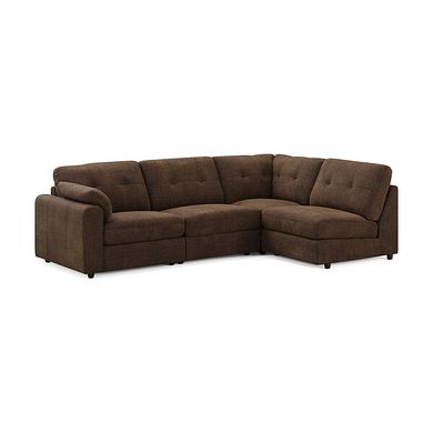 Marley 4 Seat Left Hand Modular Corner Sofa in Lila Chocolate Fabric - Group 4