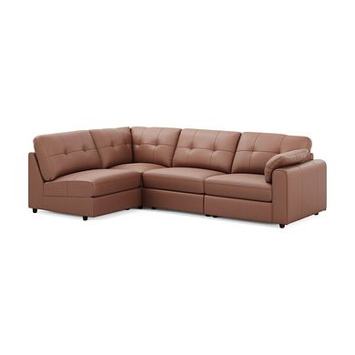 Marley 4 Seat Left Hand Modular Corner Sofa in Oslo Mocha Mouse Leather - Group 4