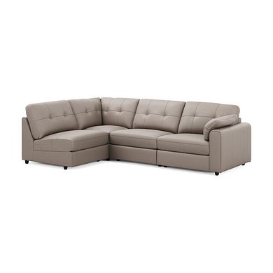 Marley 4 Seat Left Hand Modular Corner Sofa in Oslo Oyster Leather - Group 4