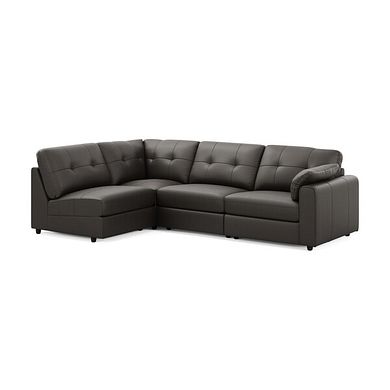 Marley 4 Seat Left Hand Modular Corner Sofa in Oslo Storm Leather - Group 4