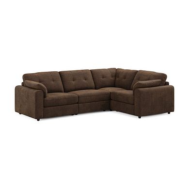 Marley 4 Seat Modular Left Hand Corner Sofa in Lila Chocolate Fabric - Group 2