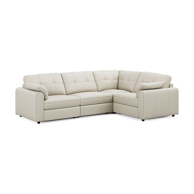 Marley 4 Seat Modular Left Hand Corner Sofa in Oslo Bone China Leather - Group 2