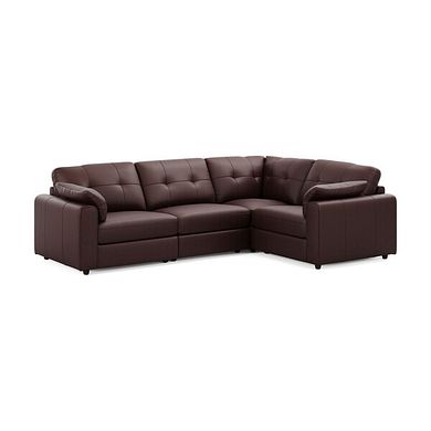 Marley 4 Seat Modular Left Hand Corner Sofa in Oslo Chestnut Leather - Group 2