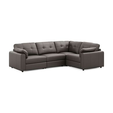 Marley 4 Seat Modular Left Hand Corner Sofa in Oslo Elephant Grey Leather - Group 2