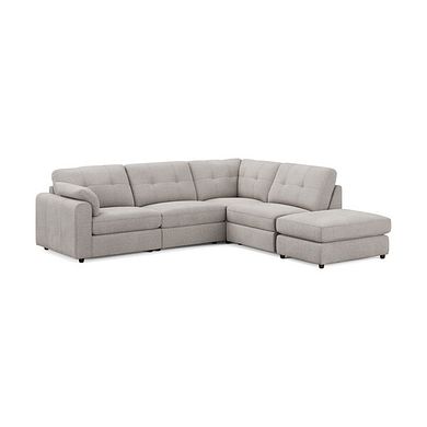 Marley 4 Seat Modular Open End Left Hand Corner Sofa in Lila Stone Fabric -  Group 4 FOOT