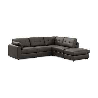 Marley 4 Seat Modular Open End Left Hand Corner Sofa in Oslo Storm Leather -  Group 4 FOOT