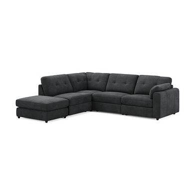Marley 4 Seat Modular Open End Right Hand Corner Sofa in Lila Charcoal Fabric -Group 5 FOOT