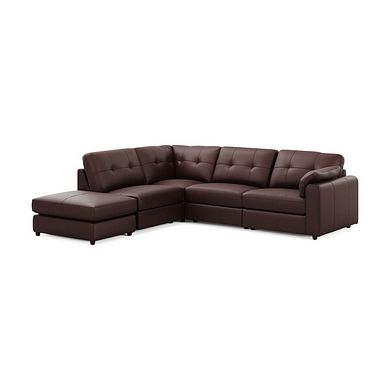 Marley 4 Seat Modular Open End Right Hand Corner Sofa in Oslo Chestnut Leather -Group 5 FOOT