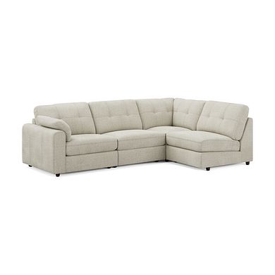 Marley 4 Seat Right Hand Modular Corner Sofa in Lila Ivory Fabric - Group 5