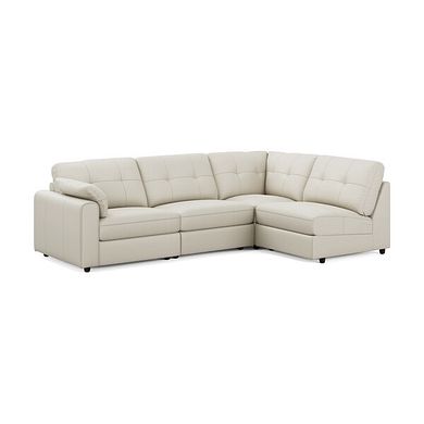 Marley 4 Seat Right Hand Modular Corner Sofa in Oslo Bone China Leather - Group 5