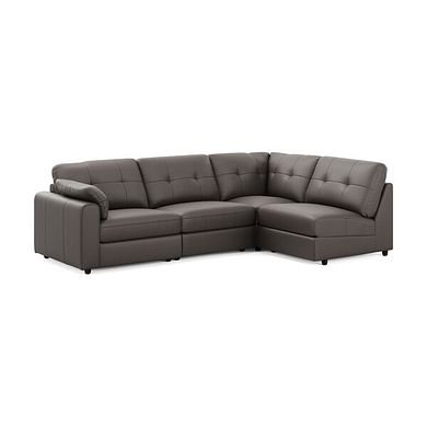 Marley 4 Seat Right Hand Modular Corner Sofa in Oslo Elephant Grey Leather - Group 5