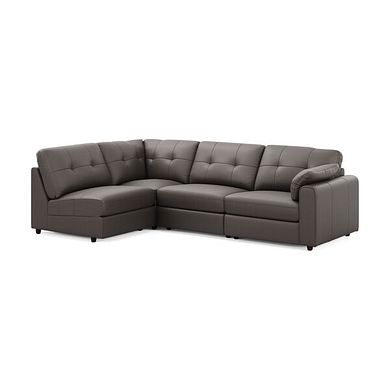 Marley 4 Seat Right Hand Modular Corner Sofa in Oslo Elephant Grey Leather - Group 5