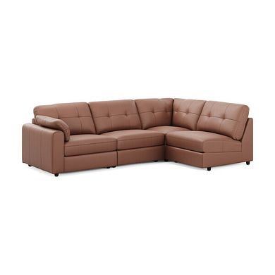 Marley 4 Seat Right Hand Modular Corner Sofa in Oslo Mocha Mouse Leather - Group 5