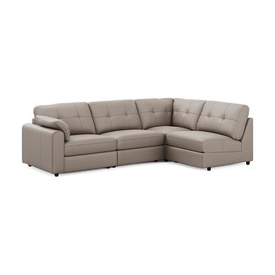 Marley 4 Seat Right Hand Modular Corner Sofa in Oslo Oyster Leather - Group 5