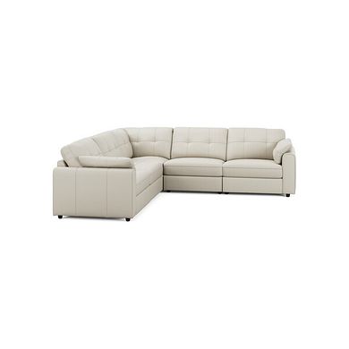 Marley 5 Seat Modular Corner Sofa in Oslo Bone China Leather - Group 3