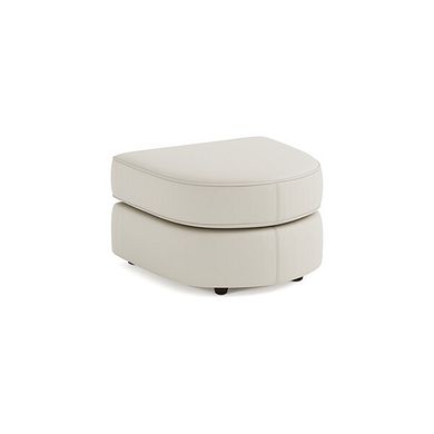 Marley Half Moon Footstool in  Oslo Bone China Leather