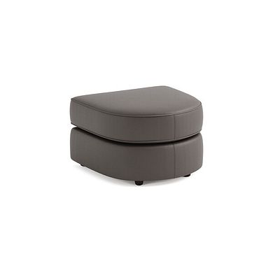 Marley Half Moon Footstool in  Oslo Elephant Grey Leather